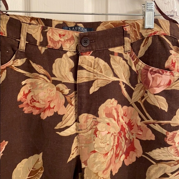 Ralph Lauren Brown Floral Ankle Pants - Picture 4 of 6